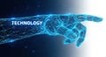 Futuristic digital hand reaching out with glowing technology network Royalty Free Stock Photo