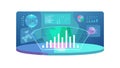 Futuristic Digital HUD Data Interface, vector design Generative AI Royalty Free Stock Photo