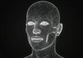 Futuristic digital human head wireframe scan futuristic digital human head wireframe scan technology cyberpunk ai Royalty Free Stock Photo