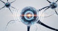 Futuristic Digital Human Neuron Cell and Artificial Intelligence Neural Network Concept Royalty Free Stock Photo