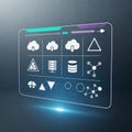 Futuristic digital interface with cloud storage database and Royalty Free Stock Photo