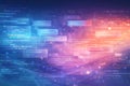 Futuristic digital interface with coding education concept, vibrant colors, abstract background, Vibe coding concept Royalty Free Stock Photo