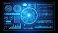 Futuristic Digital Interface with Data Visualizations Royalty Free Stock Photo