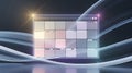 Futuristic Digital Interface with Glowing Grid, Abstract Light Waves, and Modern User Experience Concept for Technology and Music Royalty Free Stock Photo