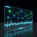 Futuristic digital interface displaying complex data analytics Royalty Free Stock Photo