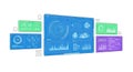 Futuristic Digital Interface Displaying Data Analysis and Information Visualization Royalty Free Stock Photo