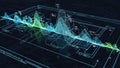 Futuristic digital interface displaying data charts and graphs Keywords: data, technology Royalty Free Stock Photo