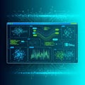 Futuristic digital interface displaying data visualizations and AI algorithms Royalty Free Stock Photo