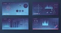 Futuristic digital interface displaying quantum and data visualization concepts. Royalty Free Stock Photo