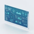 A sleek, widescreen monitor with a minimalistic design features a black frame and Royalty Free Stock Photo