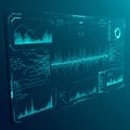 uturistic digital interface displaying various data visualizations and charts. The Royalty Free Stock Photo