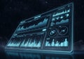 Futuristic digital interface displaying various graphs Royalty Free Stock Photo