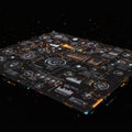 A futuristic digital interface displays an array of information and data visualizations Royalty Free Stock Photo