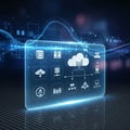 Futuristic digital interface displays cloud computing concepts Royalty Free Stock Photo