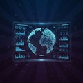 Of global data visualization technology and artificial intelligence Royalty Free Stock Photo