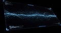 Futuristic digital interface featuring a black background with illuminated blue lines Royalty Free Stock Photo