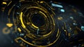 Golden Futuristic HUD Interface Elements Royalty Free Stock Photo