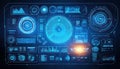 Futuristic Digital Interface with Gl era Elements Royalty Free Stock Photo