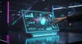 Futuristic digital interface glowing with data visualization technology innovation Royalty Free Stock Photo