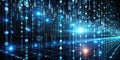 Futuristic Digital Interface: A Glowing Visualization of Secure Data Flow and Encryption Processes, Showing