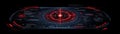 Futuristic Digital Interface with Red Circular Visualization and Data Readouts for Technology Concepts Royalty Free Stock Photo