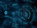 Futuristic Digital Interface with Scanning Graphics