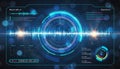 Futuristic Digital Interface with Sound Wave and Data Visualization Royalty Free Stock Photo