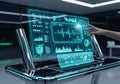Futuristic digital interface with transparent screens Royalty Free Stock Photo