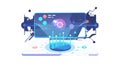 Futuristic Digital Interface UI UX Glowing Elements Vector, vector design Generative AI Royalty Free Stock Photo