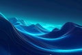 Abstract digital landscape with glowing blue data waves Royalty Free Stock Photo