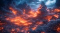 A Futuristic Digital Landscape with Glowing Data Clouds