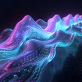 Futuristic Digital Landscape with Glowing Waves Royalty Free Stock Photo