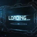 Futuristic Digital Loading Interface Screen Display