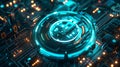 Futuristic Digital Lock Illuminating Cybersecurity Concepts