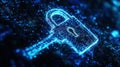 Digital Security Concept with Futuristic Lock on Technology Background Royalty Free Stock Photo