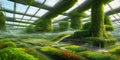 A futuristic digital masterpiece envisioning a high-tech agricultural hub. See automated farming machines thriving