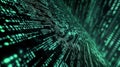 Futuristic digital matrix background with flowing binary code for technology design. Big data and machine learning Royalty Free Stock Photo