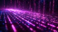 Futuristic Digital Matrix with Glowing Binary Code in Vibrant Pink and Blue Colors Royalty Free Stock Photo