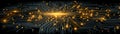 Futuristic digital motherboard with glowing neon pathways illustrating advanced technology data processing and complex electronic Royalty Free Stock Photo