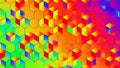 Dynamic abstract-geometric background featuring connected-cubes and hexagonal-grid network. Royalty Free Stock Photo