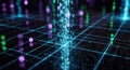 Futuristic digital network flowing data streams glowing abstract technology background Royalty Free Stock Photo