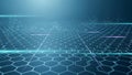 Futuristic digital network grid with glowing hexagonal patterns technology Royalty Free Stock Photo