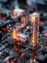 Futuristic digital number \