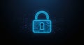 Digital Cybersecurity Padlock Icon Providing Data Protection and Network Security for Businesses and Tech Concepts. Royalty Free Stock Photo
