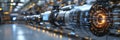 Futuristic digital pipeline glowing with data streams