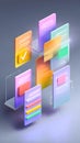 Futuristic Digital Productivity App Interface Concept in 3D Pastel Aesthetic Royalty Free Stock Photo
