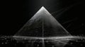 Futuristic Digital Pyramid with Light Particles in Dark Background Royalty Free Stock Photo