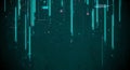 Futuristic digital rain background with glowing neon light lines Royalty Free Stock Photo