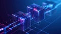 futuristic digital representation of interconnected blocks symbolizing decentralized ownership