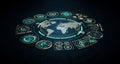 Global Data Visualization Interface Royalty Free Stock Photo